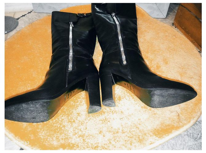 Botas altas de cuero negro Sergio Rossi - vista 14