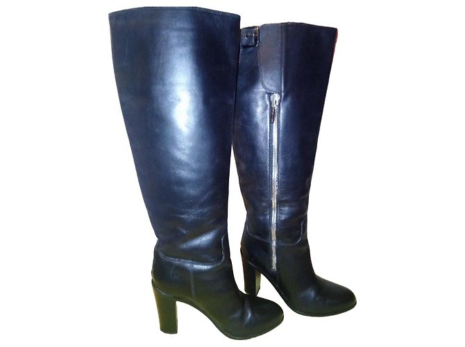 Botas altas de cuero negro Sergio Rossi - vista 2