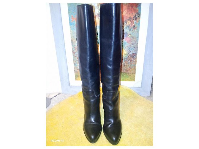 Botas altas de cuero negro Sergio Rossi - vista 6