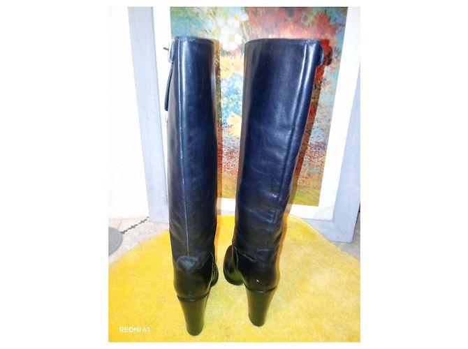 Botas altas de cuero negro Sergio Rossi - vista 8