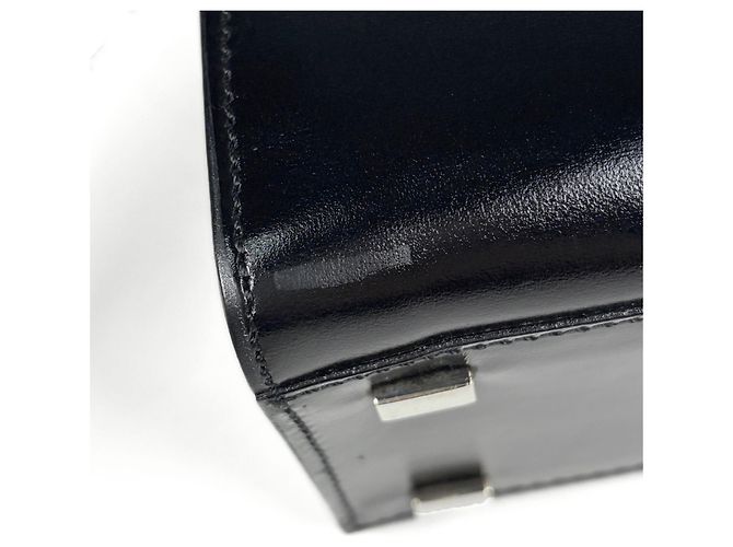 Céline Borsa a mano Celine in pelle nera con manico circolare - vista 4