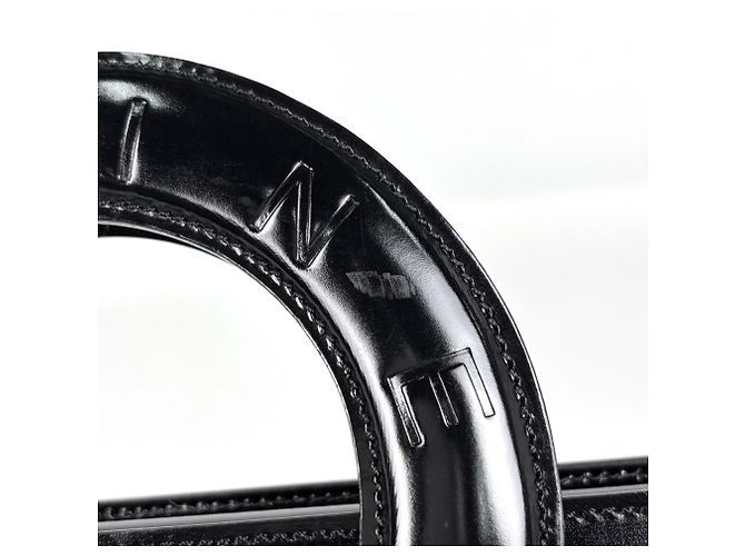 Céline Borsa a mano Celine in pelle nera con manico circolare - vista 7