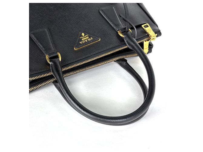 Borsa Prada Galleria 2-Way in pelle Saffiano nera - vista 7