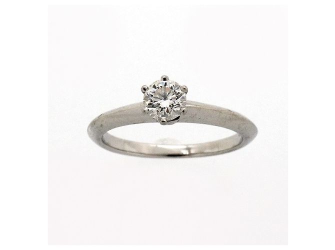 Autre Marque Tiffany & Co. Platin-Solitär-Bandring - Ansicht 2