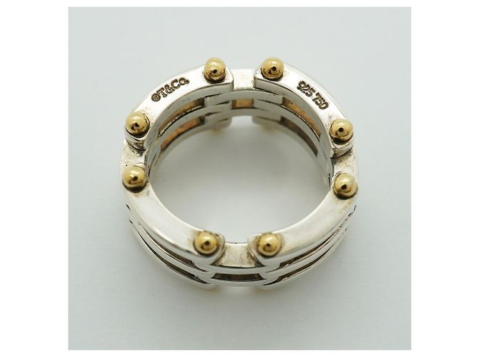 Autre Marque Anello Gate di Tiffany & Co. in argento e oro giallo - vista 4