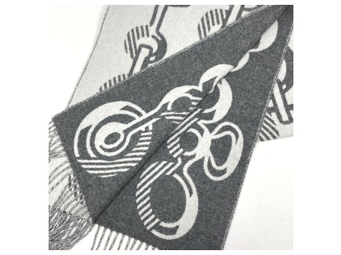 Hermès Sciarpa in cashmere grigia Hermes - vista 2