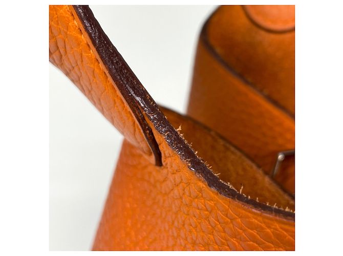 Hermès mala Hermes Picotin MM em Orange - vista 7
