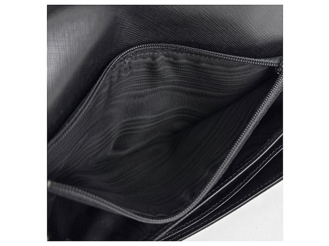 Portafoglio lungo Prada bifold in nylon nero - vista 4