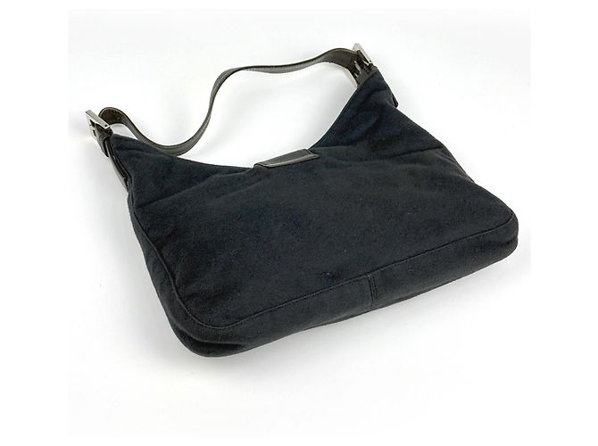 Borsa a spalla Fendi in tessuto nero - vista 2