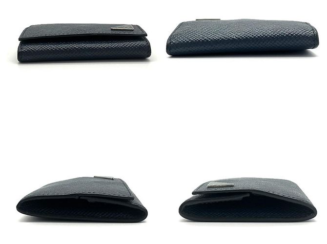 Prada Saffiano Triangle Coin Case in Navy - view 4