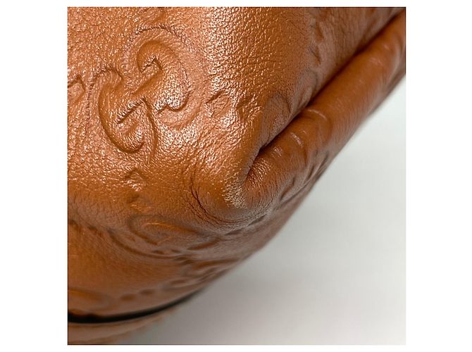 Borsa Tote Gucci Guccissima in pelle marrone - vista 3