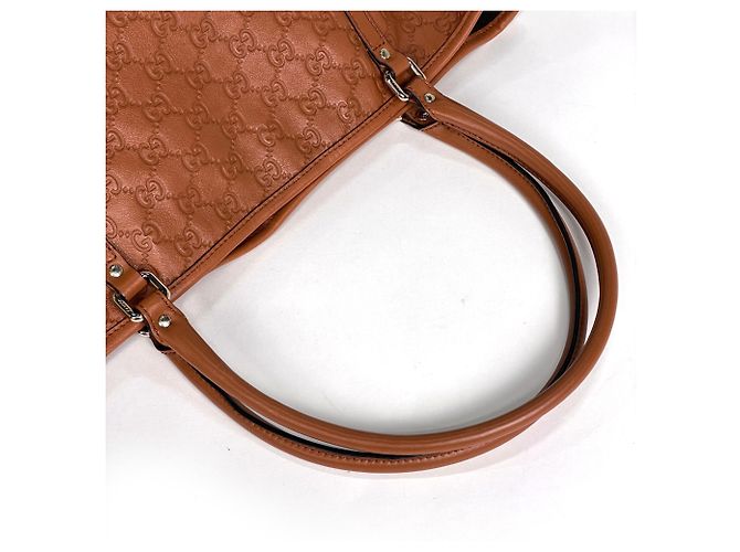 Borsa Tote Gucci Guccissima in pelle marrone - vista 5