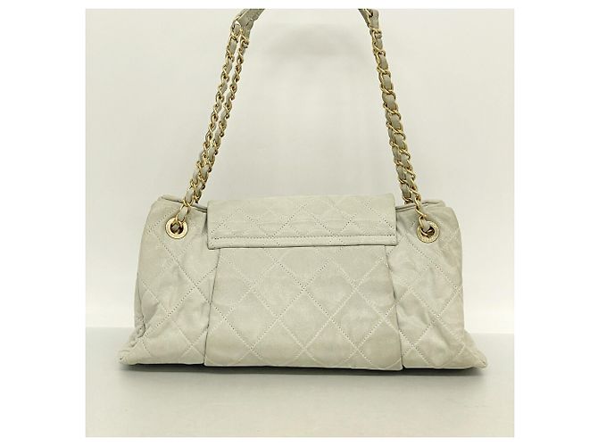 Borsa a tracolla Chanel in pelle Matelassé Grigia - vista 11