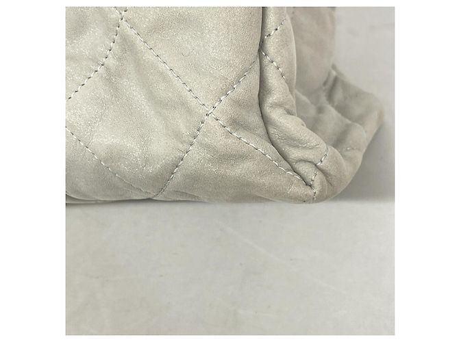 Borsa a tracolla Chanel in pelle Matelassé Grigia - vista 9