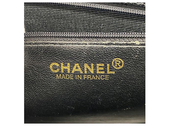 Borsa Tote Chanel in pelle di vitello grana nera - vista 5