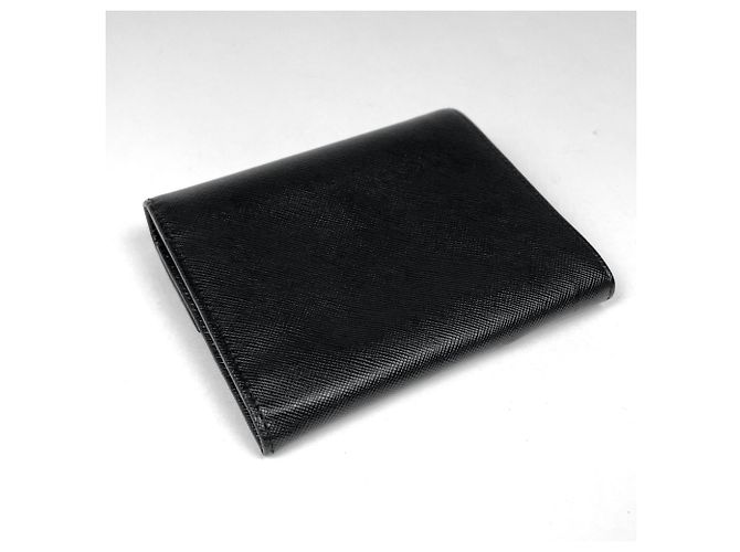 Cartera Prada Tri-fold de piel negra - vista 2