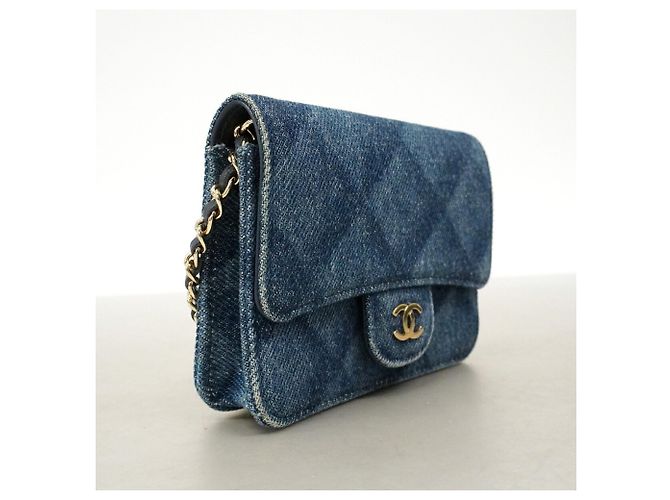 Marsupio Chanel in denim blu - vista 2