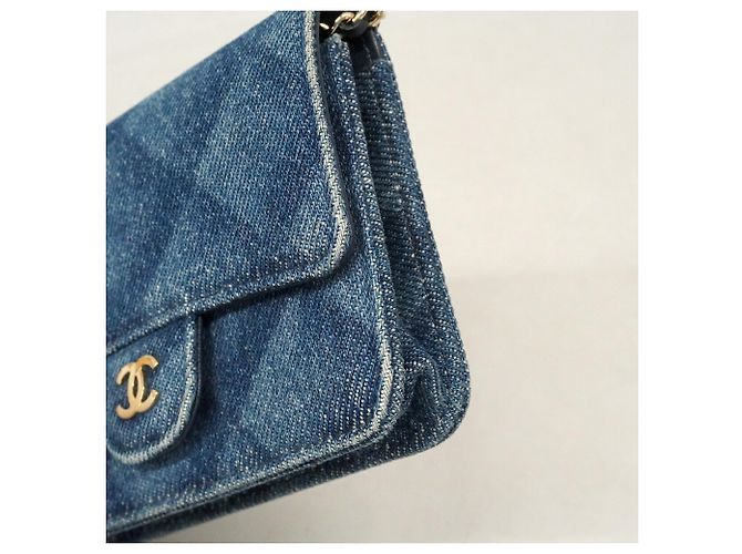Marsupio Chanel in denim blu - vista 6