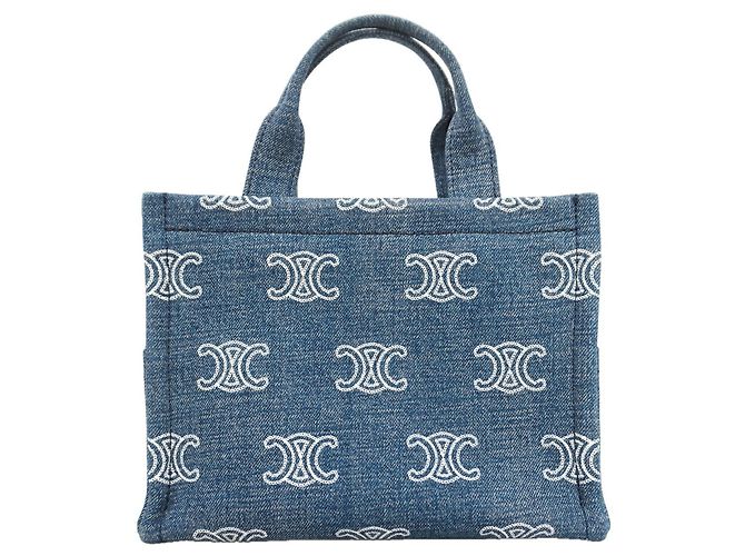 Céline Celine Bolso Tote Small Covertized Denim - vista 10