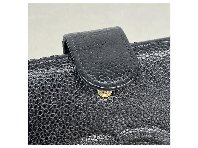 Cartera larga Chanel de piel de becerro granulada negra - vista 7
