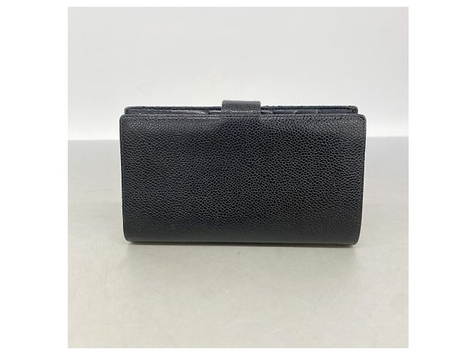 Cartera larga Chanel de piel de becerro granulada negra - vista 8