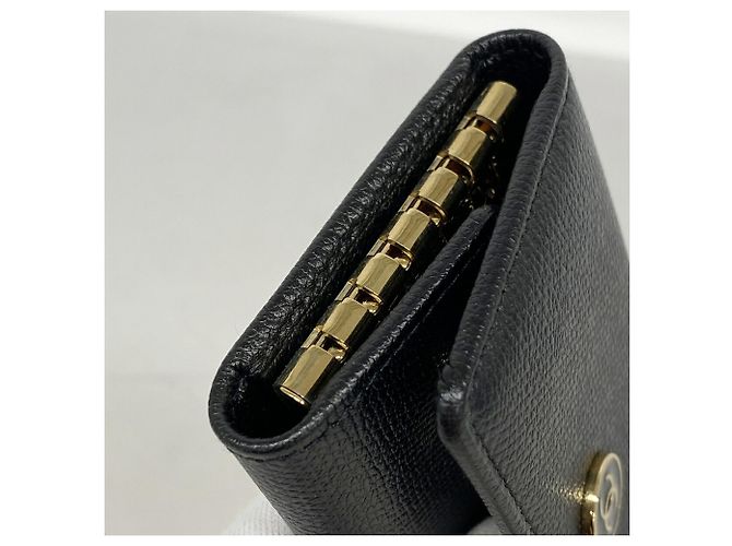 Portachiavi Chanel in pelle nera - vista 5