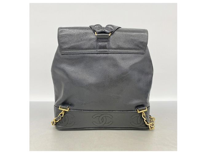 Chanel Triple Coco Rucksack aus Kaviarleder - Ansicht 12