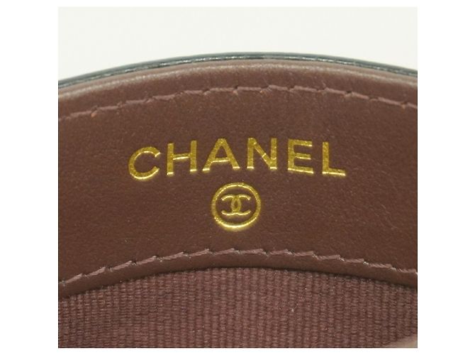 Tarjetero Chanel de piel de becerro granulada negra - vista 4