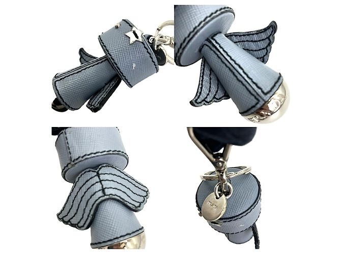 Portachiavi Robot Angel in pelle Saffiano Prada - vista 4