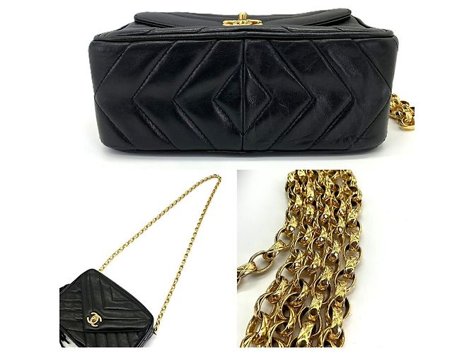 Borsa a tracolla Chanel V-stitch Chevron Chain - vista 4