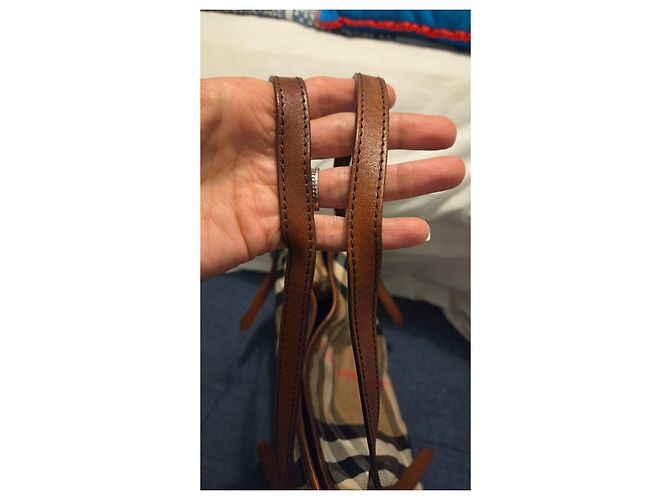 Burberry Borsa Tote Canterbury Nova Check Marrone - vista 10