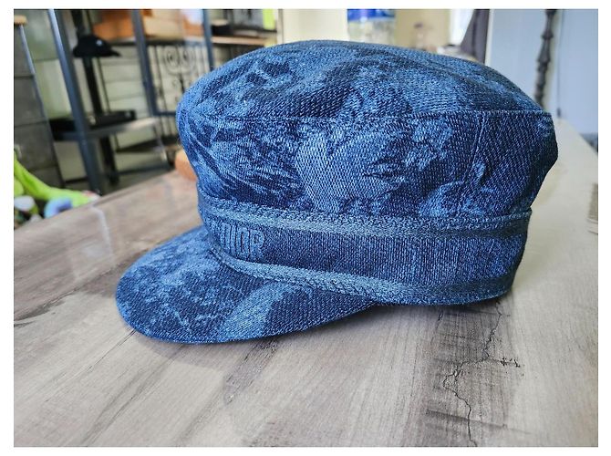 Christian Dior cappellino in cotone blu navy - vista 3