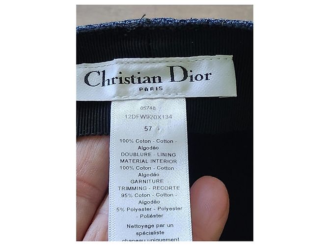 Christian Dior cappellino in cotone blu navy - vista 5