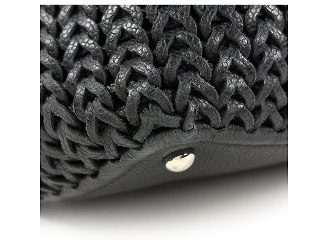 Borsa a tracolla Chanel in pelle nera - vista 3