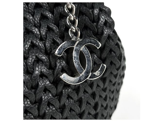 Borsa a tracolla Chanel in pelle nera - vista 4