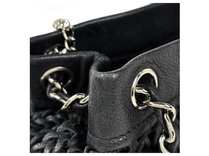 Borsa a tracolla Chanel in pelle nera - vista 5
