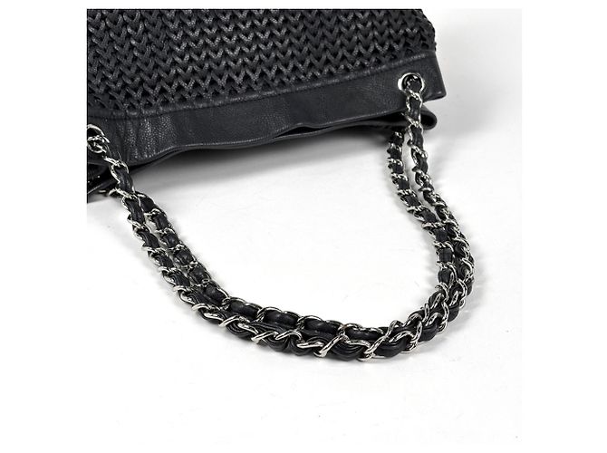 Borsa a tracolla Chanel in pelle nera - vista 6