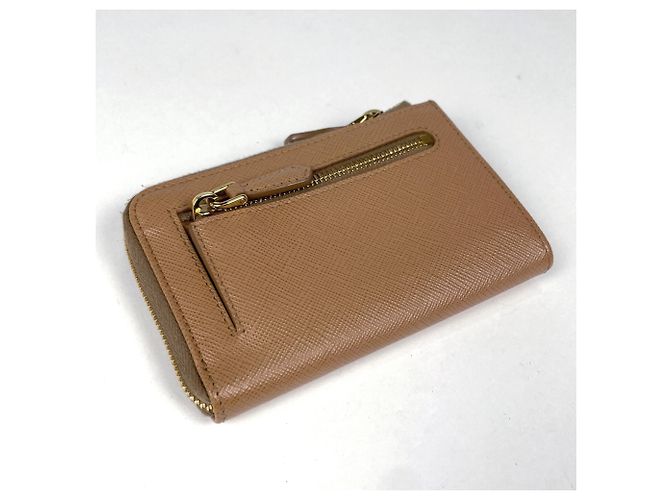 Monedero Prada de piel beige - vista 2