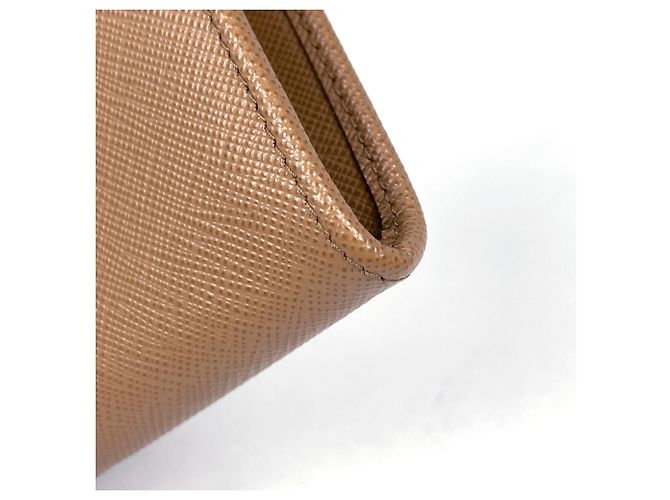 Monedero Prada de piel beige - vista 3