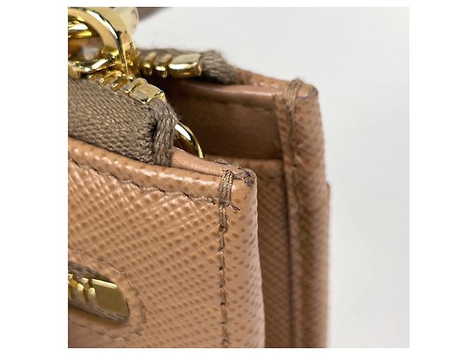 Monedero Prada de piel beige - vista 4