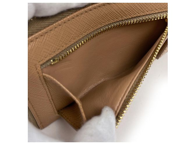 Monedero Prada de piel beige - vista 6