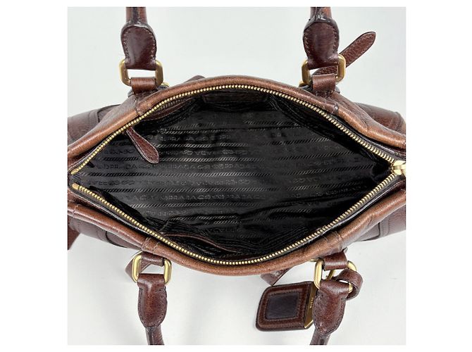 Bolso de mano Prada de piel marrón - vista 7