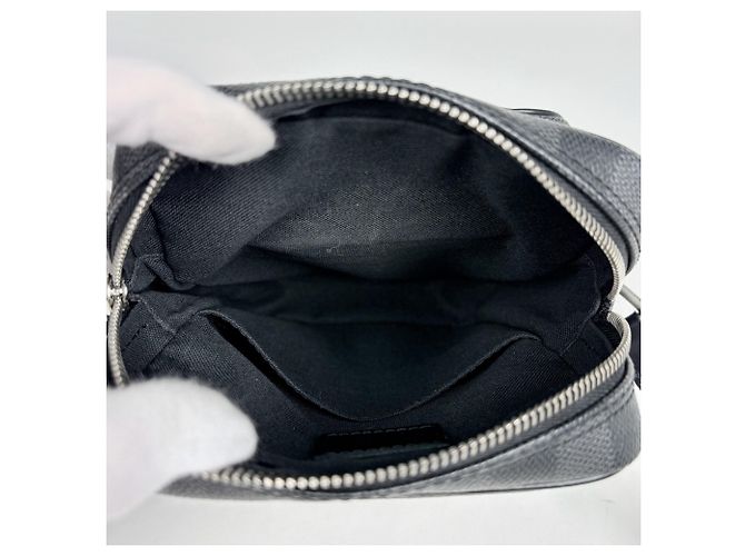 Borsa a tracolla Louis Vuitton Rem in Damier Graphite - vista 7