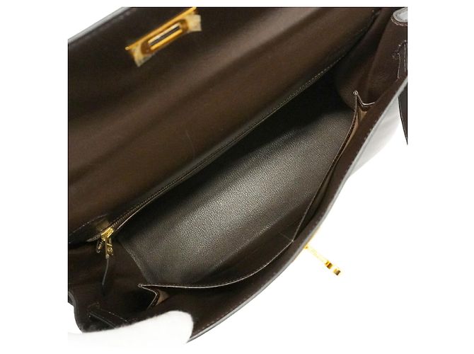 Hermès Borsa Hermes Kelly 32 in pelle Box Calf Brown - vista 4