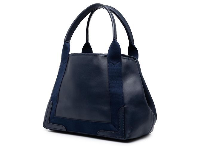 Balenciaga Cabas Tote S in pelle di vitello traforata blu navy - vista 2