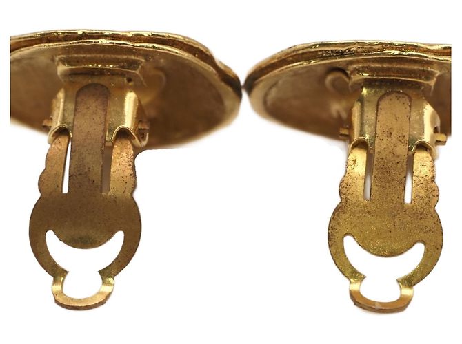Orecchini a clip rotondi placcati oro Chanel Gold CC - vista 4