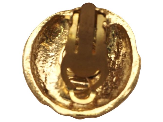 Orecchini a clip rotondi placcati oro Chanel Gold CC - vista 5