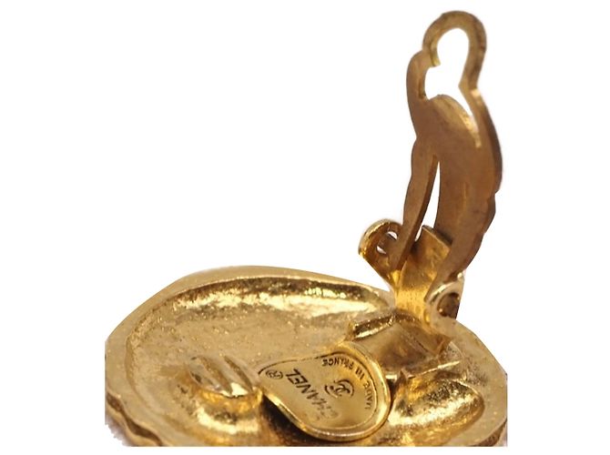 Orecchini a clip rotondi placcati oro Chanel Gold CC - vista 7