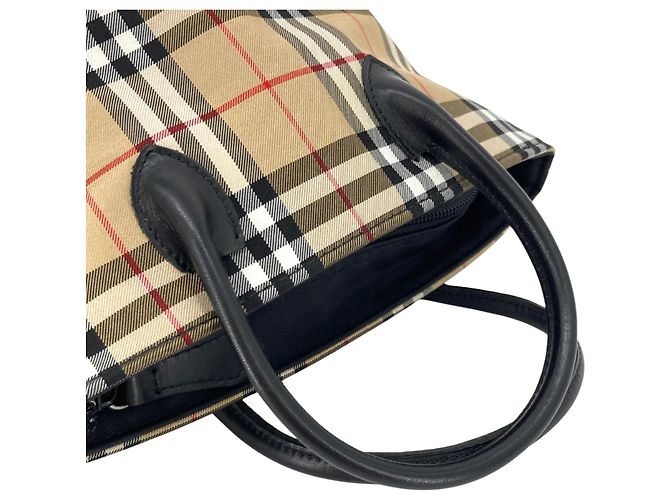 Borsa Burberry Beige House Check Canvas - vista 10