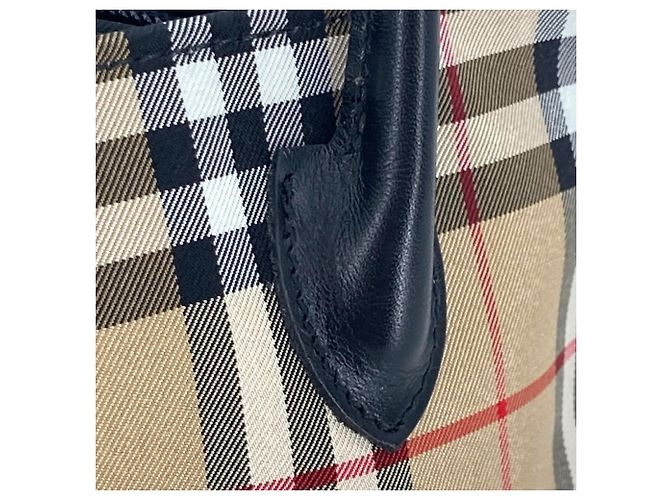 Borsa Burberry Beige House Check Canvas - vista 9